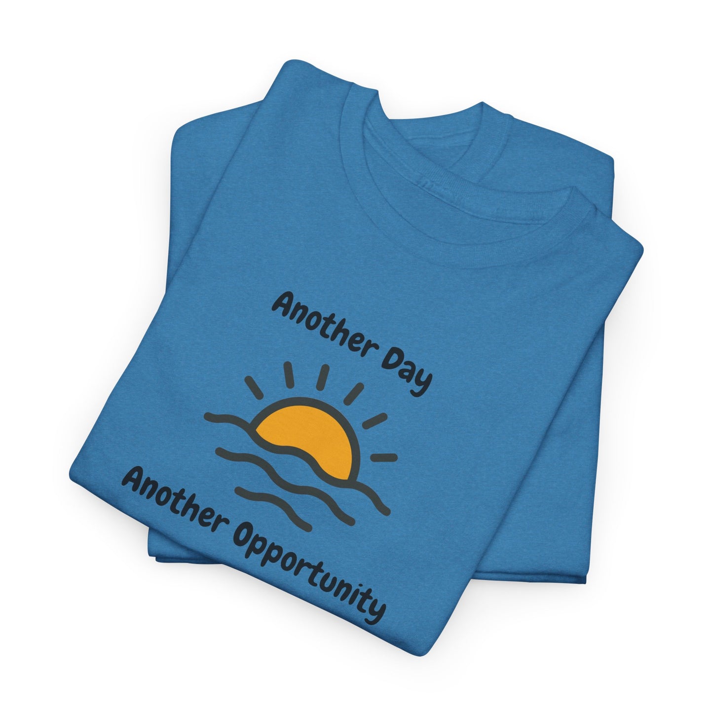 Optimistic Unisex Heavy Cotton Tee - "Another Day, Another Opportunity", Inspirational Gift for Motivational Moments, Casual Wear, [...]