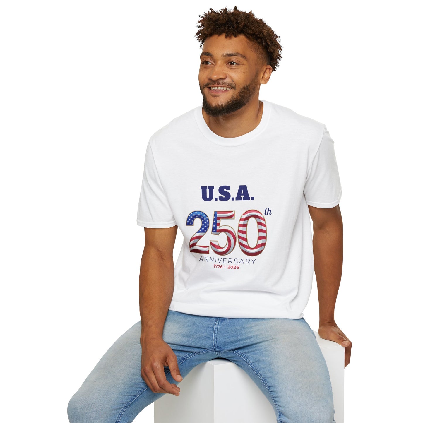 U.S.A. 250th Anniversary T-Shirt - Patriotic American Flag Design