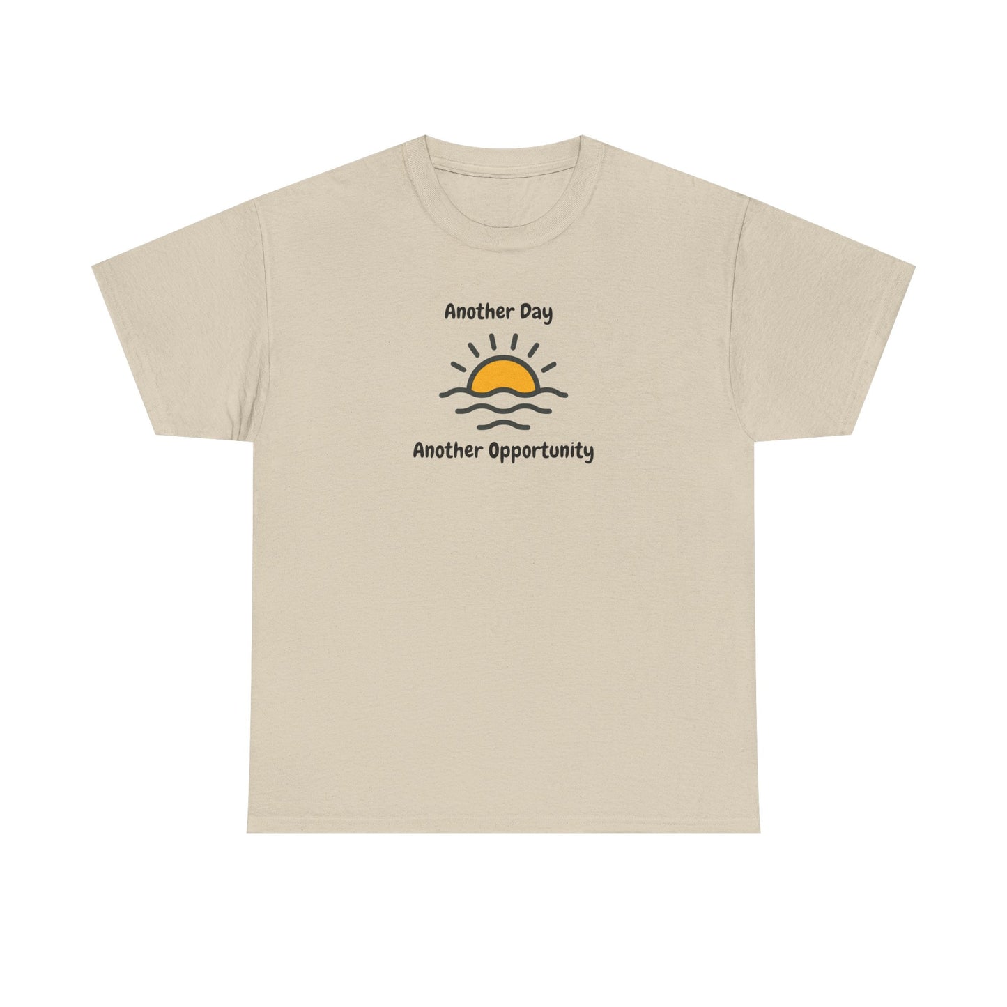 Optimistic Unisex Heavy Cotton Tee - "Another Day, Another Opportunity", Inspirational Gift for Motivational Moments, Casual Wear, [...]