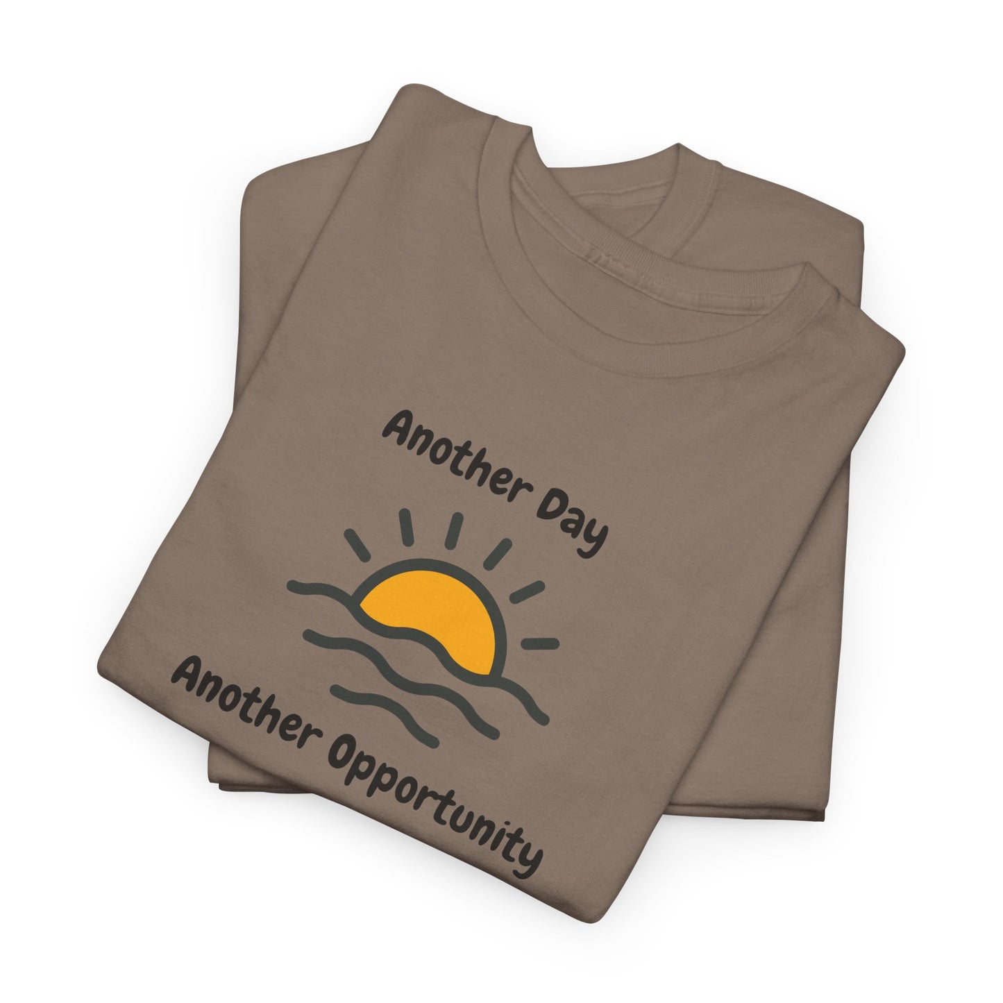 Optimistic Unisex Heavy Cotton Tee - "Another Day, Another Opportunity", Inspirational Gift for Motivational Moments, Casual Wear, [...]