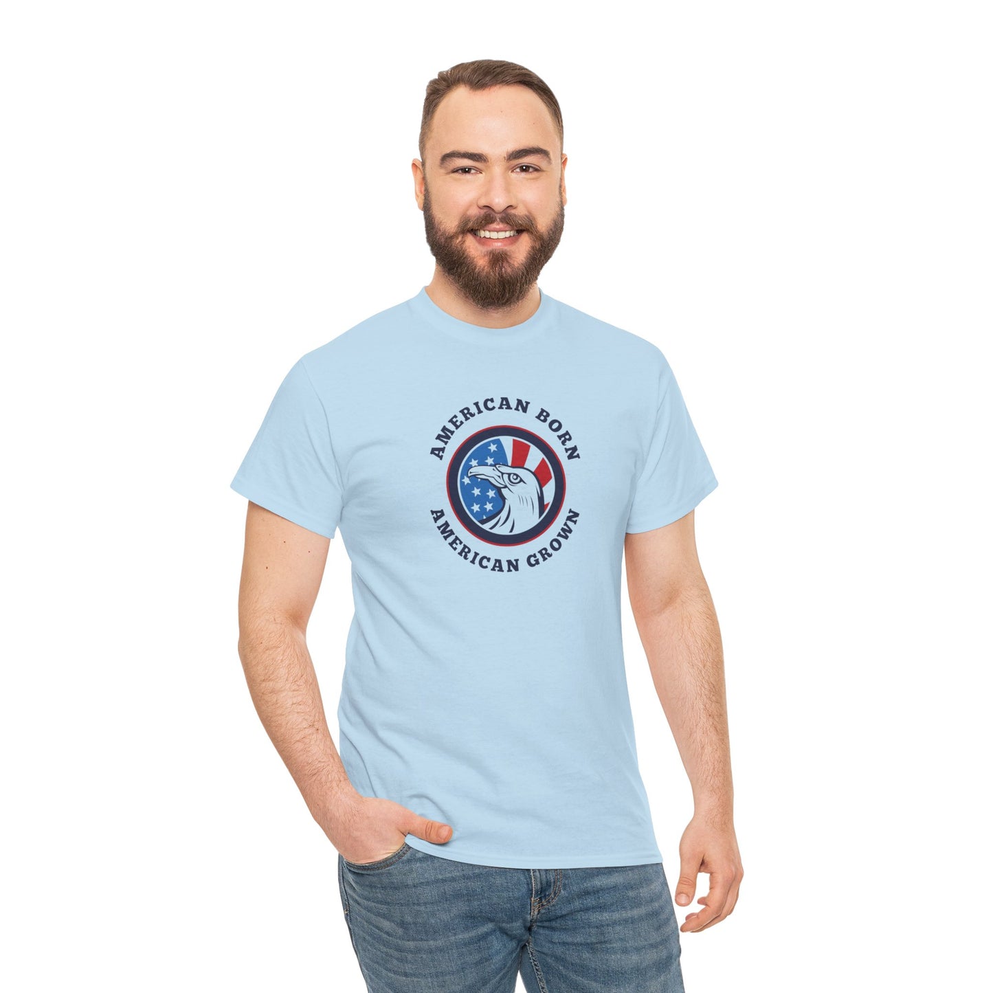 American Born Unisex Heavy Cotton Tee | Patriotic T-Shirt | Gift for Veterans | 4th of July Shirt | Casual Style Tee | Red, White, [...]