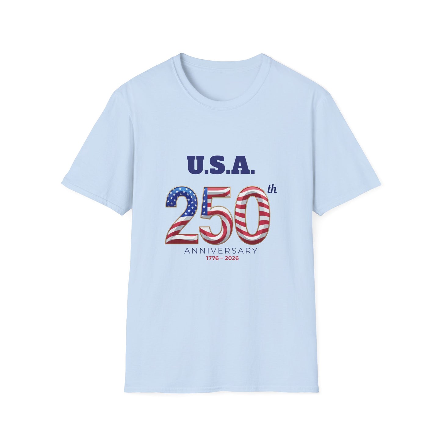 U.S.A. 250th Anniversary T-Shirt - Patriotic American Flag Design