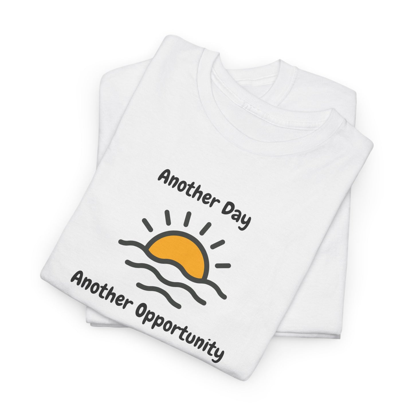 Optimistic Unisex Heavy Cotton Tee - "Another Day, Another Opportunity", Inspirational Gift for Motivational Moments, Casual Wear, [...]