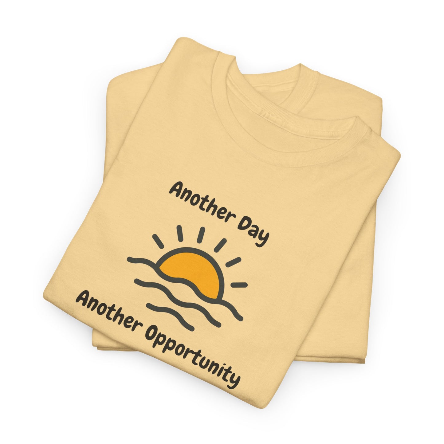 Optimistic Unisex Heavy Cotton Tee - "Another Day, Another Opportunity", Inspirational Gift for Motivational Moments, Casual Wear, [...]