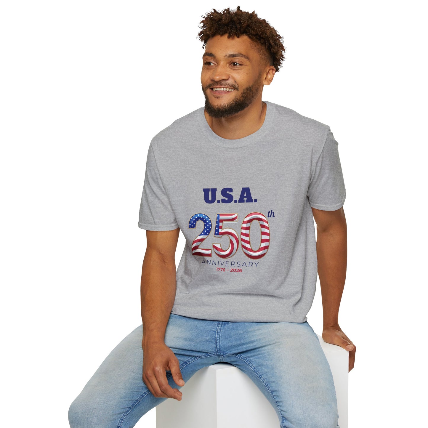 U.S.A. 250th Anniversary T-Shirt - Patriotic American Flag Design