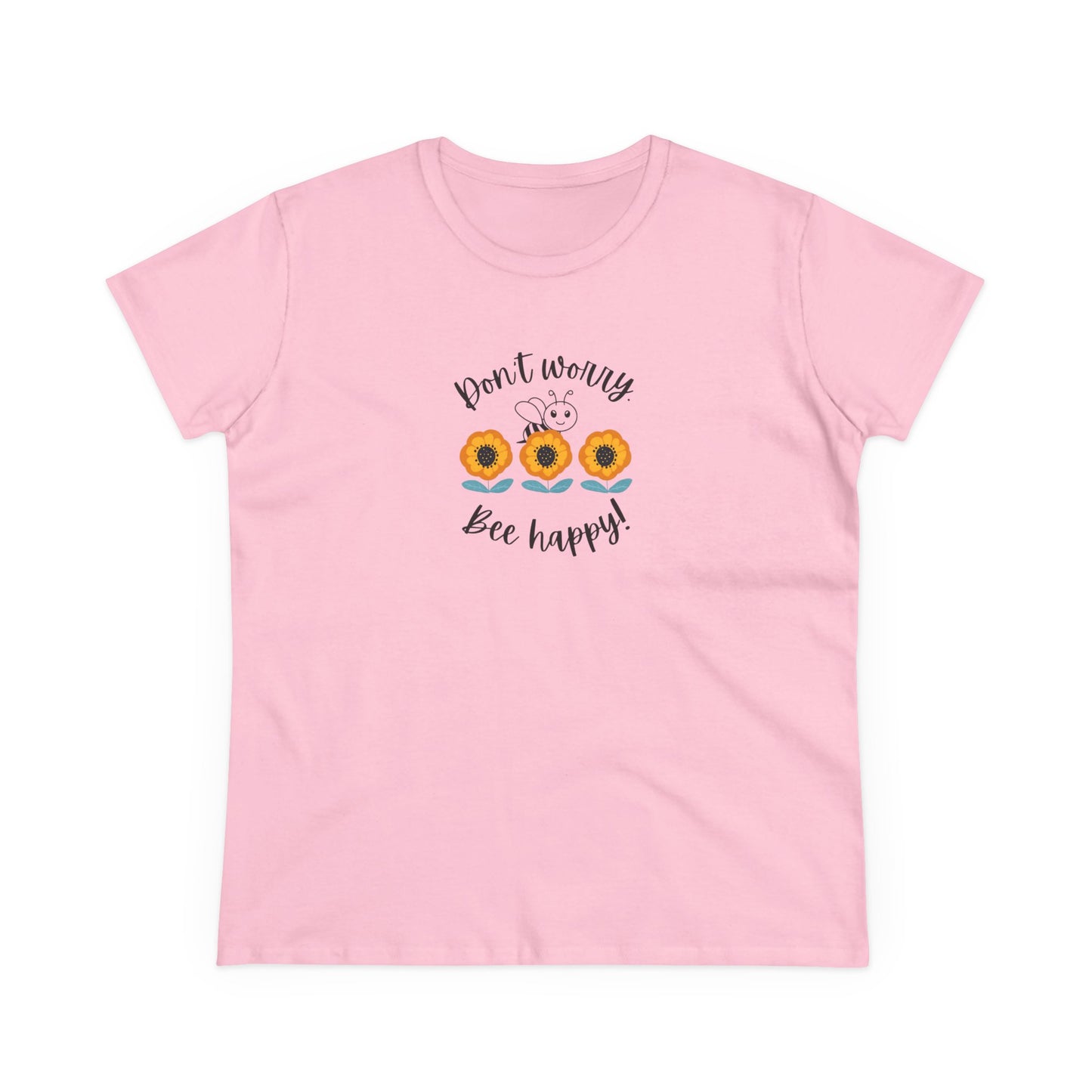 Bee T Shirt Women's Bee Tee Be Happy Don't Worry Inspirational T Shirt