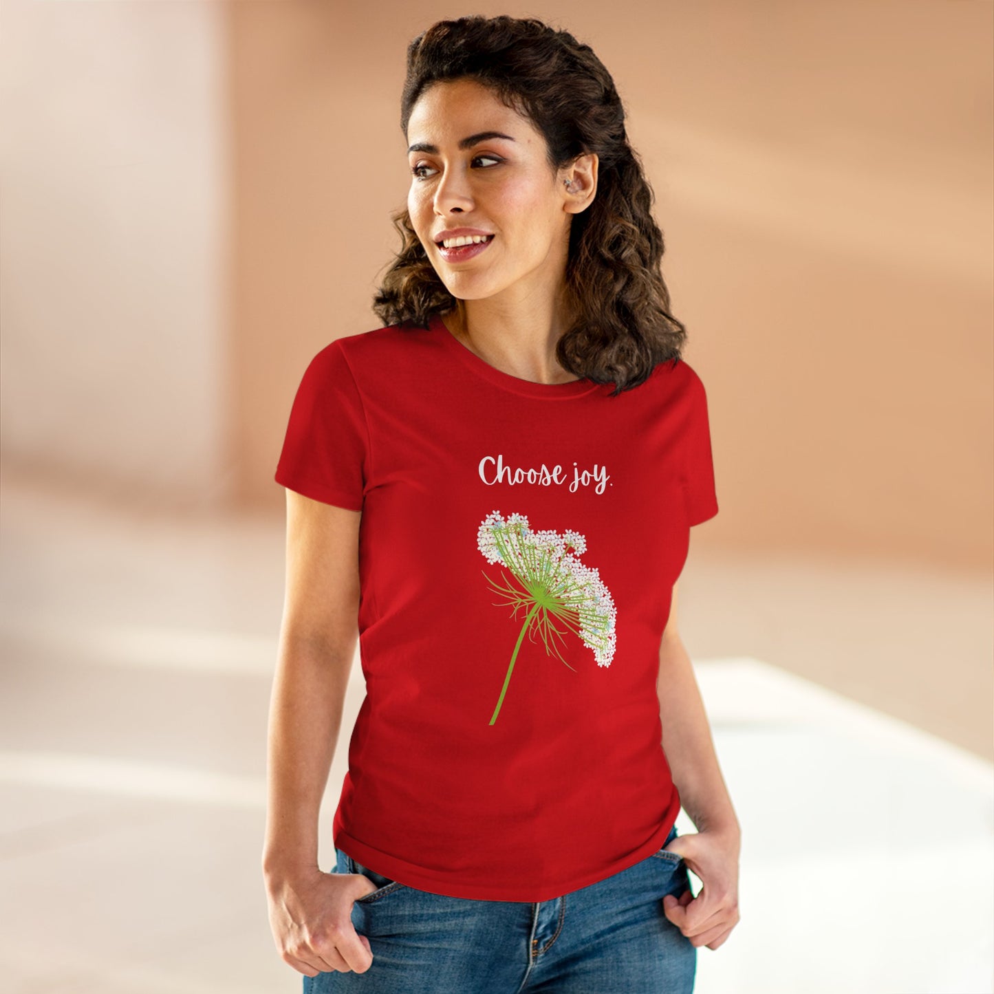 Choose Joy T Shirt Inspirational T Shirt Floral Queen Anne's Lace Positive Saying Tee Graphic Women's