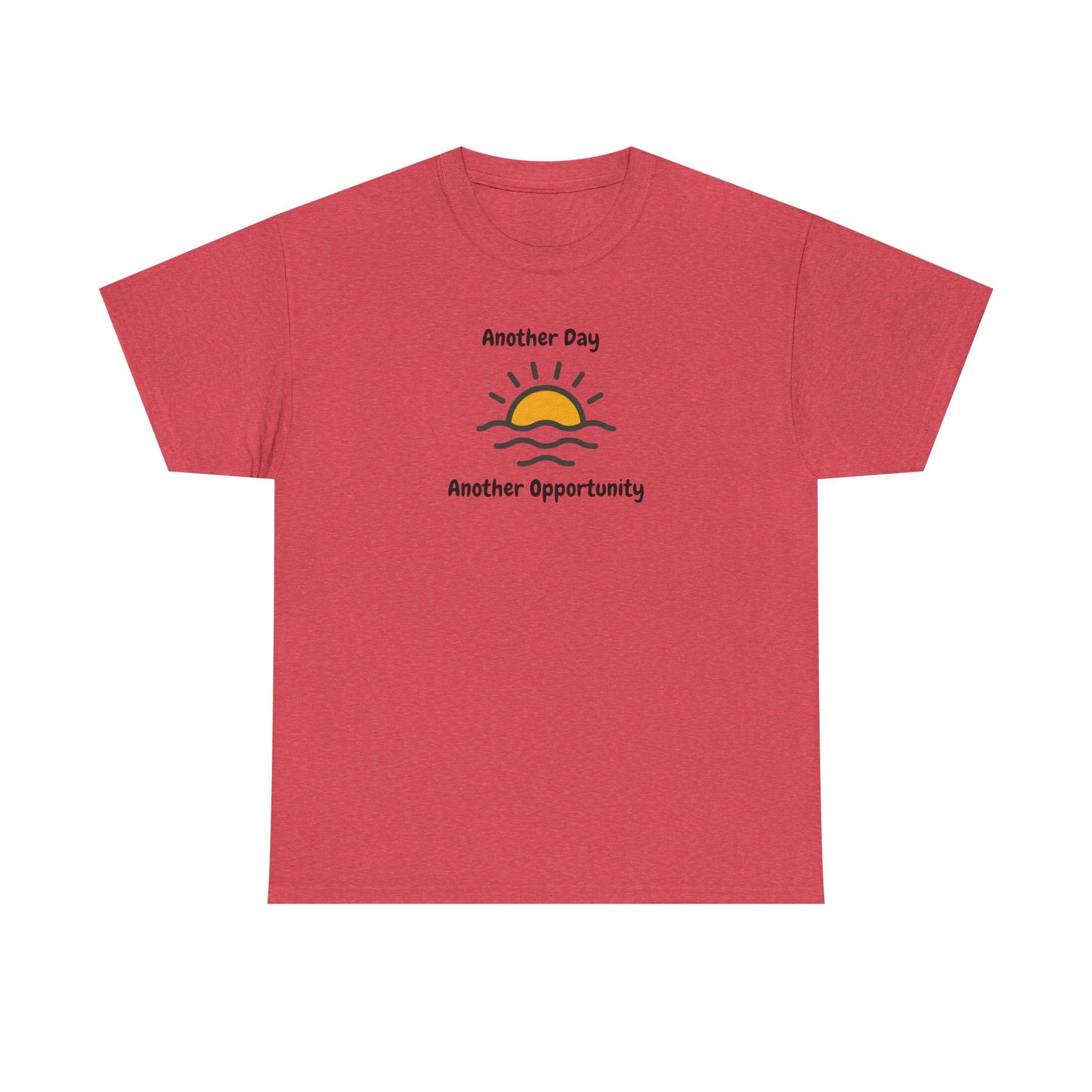 Optimistic Unisex Heavy Cotton Tee - "Another Day, Another Opportunity", Inspirational Gift for Motivational Moments, Casual Wear, [...]
