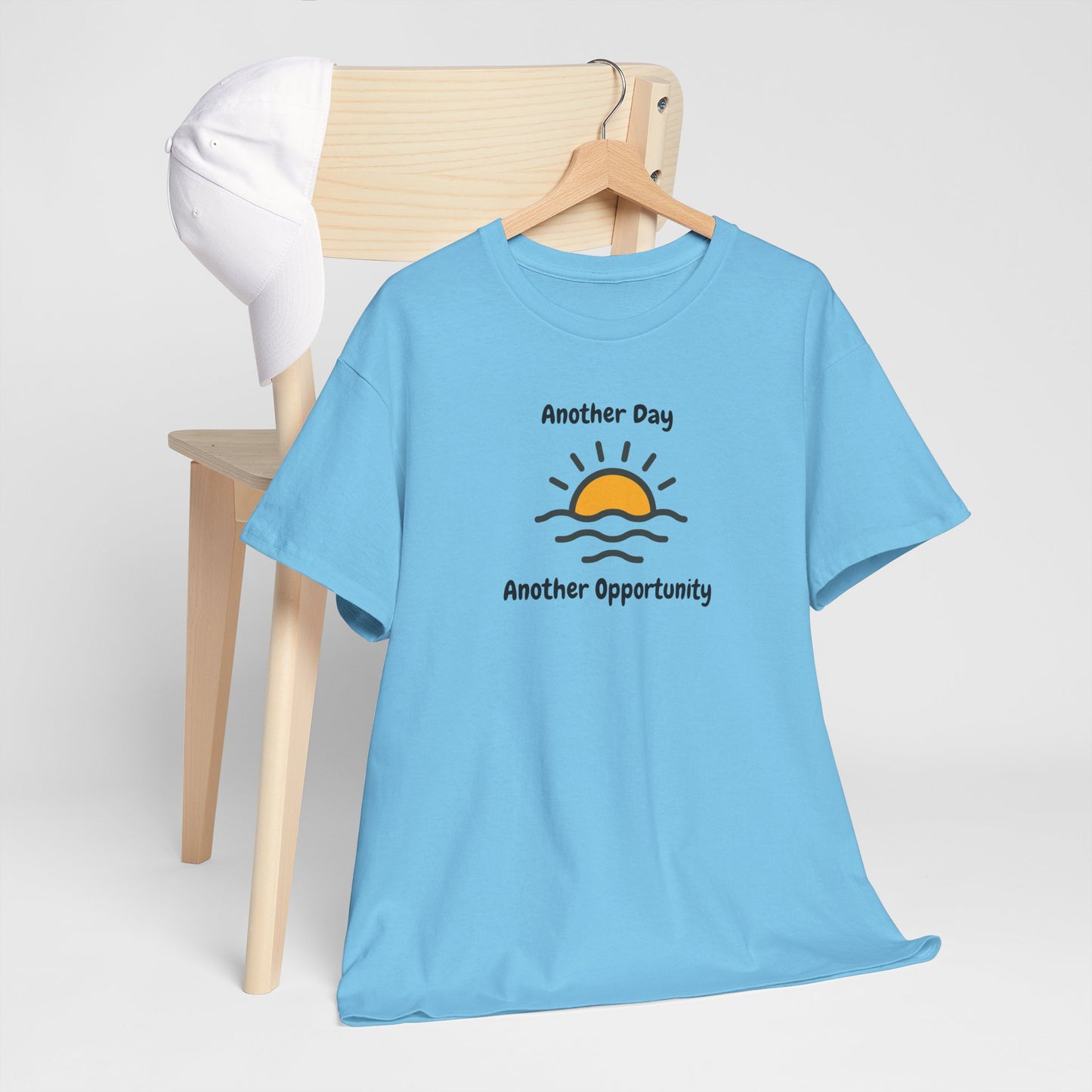 Optimistic Unisex Heavy Cotton Tee - "Another Day, Another Opportunity", Inspirational Gift for Motivational Moments, Casual Wear, [...]